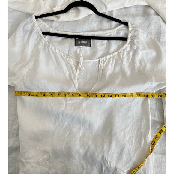 Reformation 100% Linen White Peasant Top Pineapple Embroidered Women’s Small - Picture 6 of 8